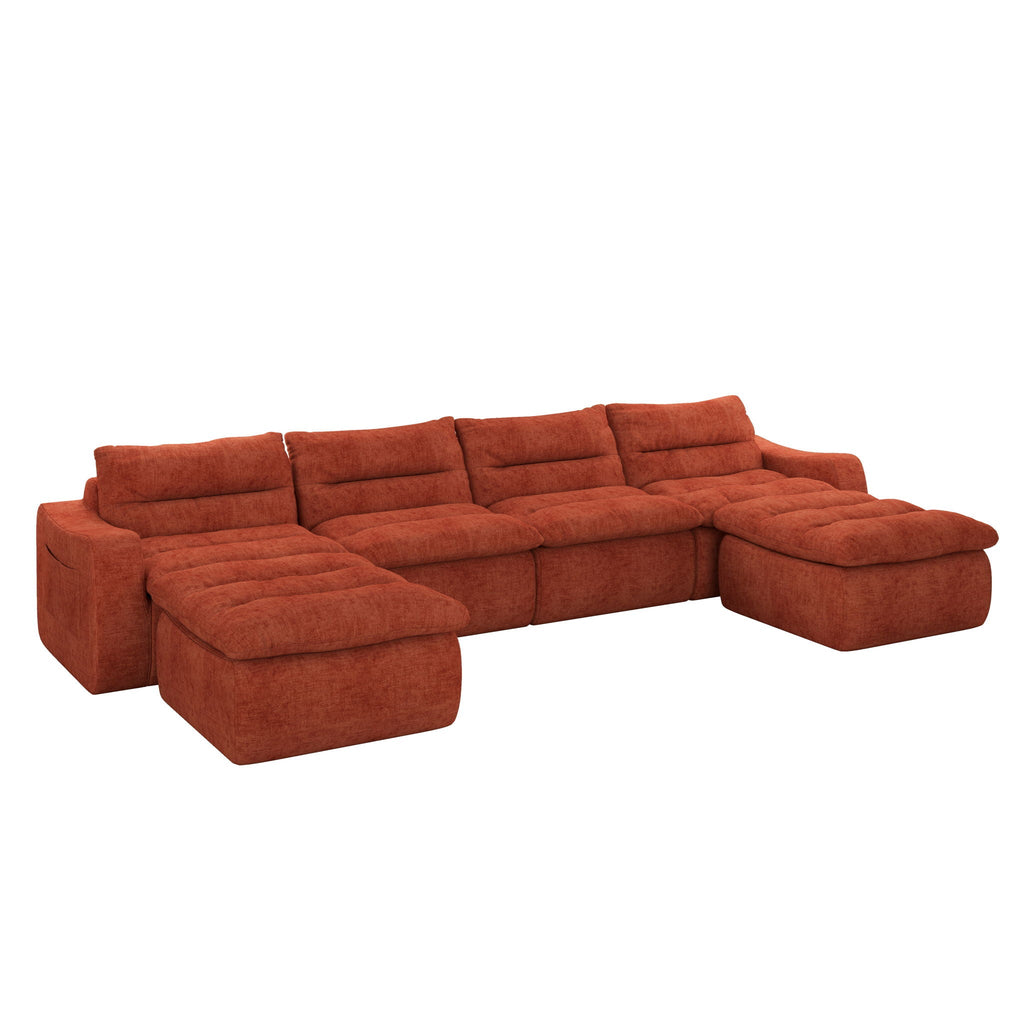 Modern L Shaped Modular Beanbag Sofa, Comfortable Lazy Style, Compression Sponge And Cloth