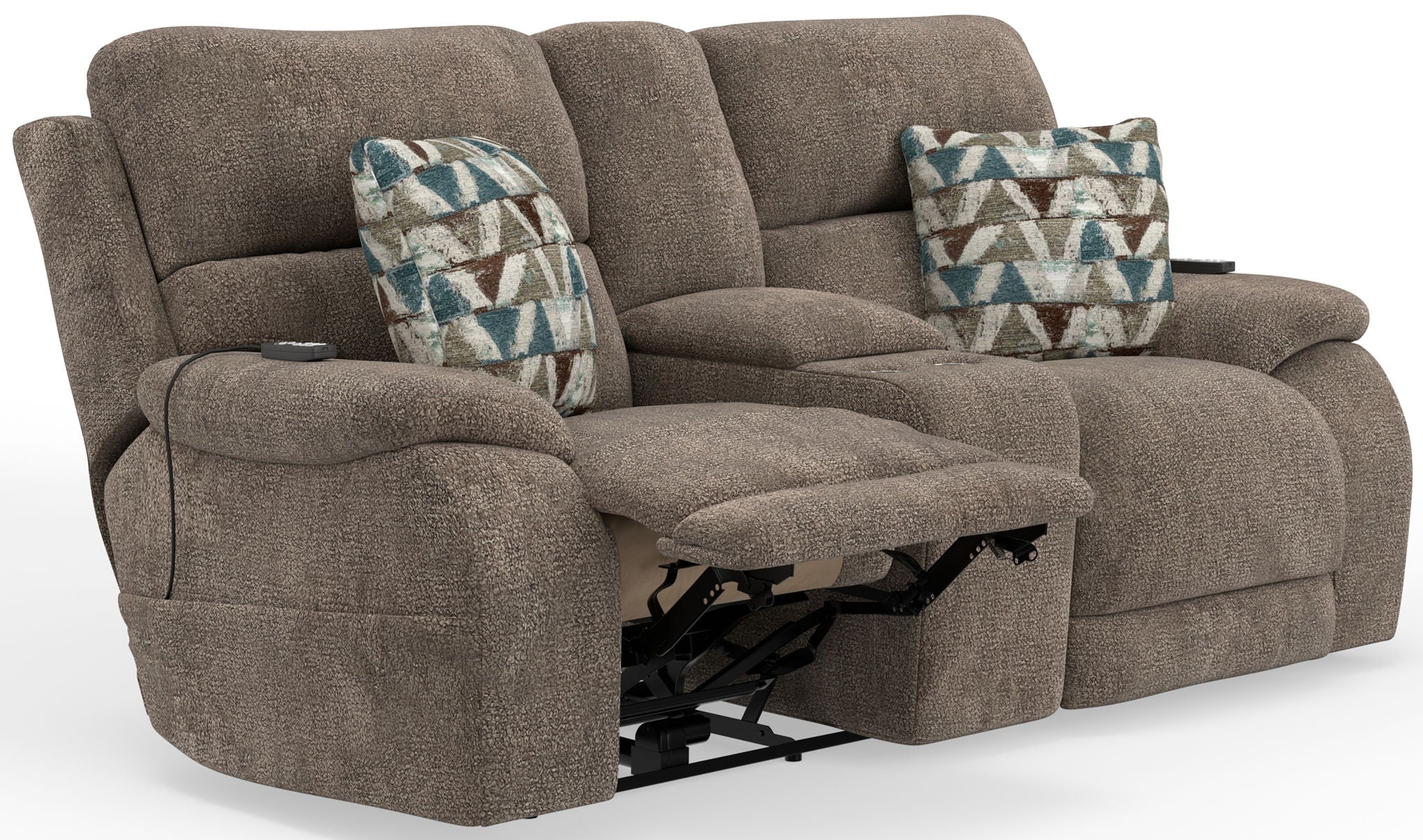 Joya - Power Headrest Power Lay Flat Reclining Console Loveseat With CR3 Heat/Massage/Lumbar/ZG