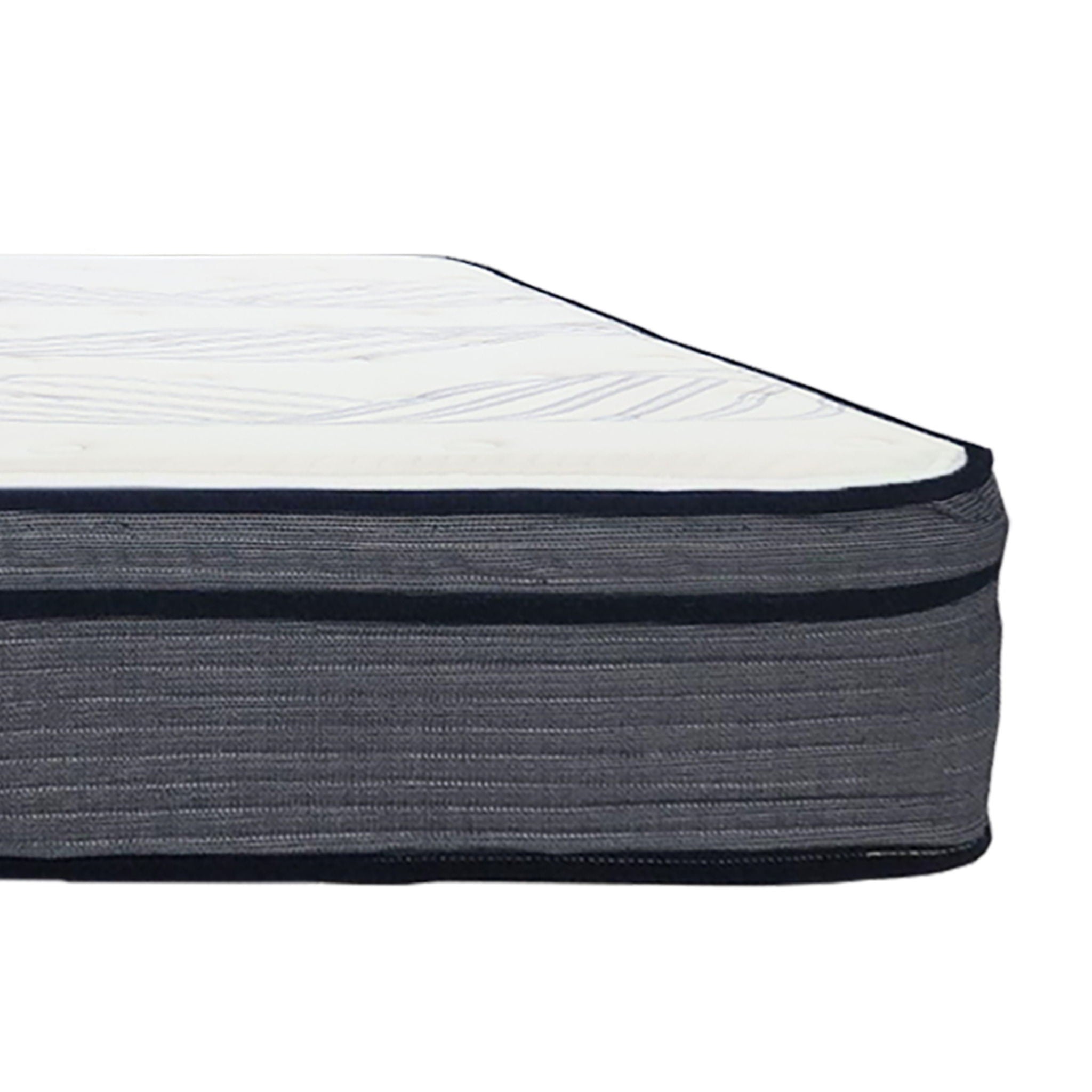 Hybrid Plush Foam Mattress, Soft Polyester Knit Cover, Multi Layer Foam Mattress - White / Gray - King