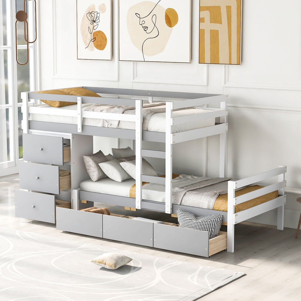 Loft Bunk Bed With Drawers And Ladder