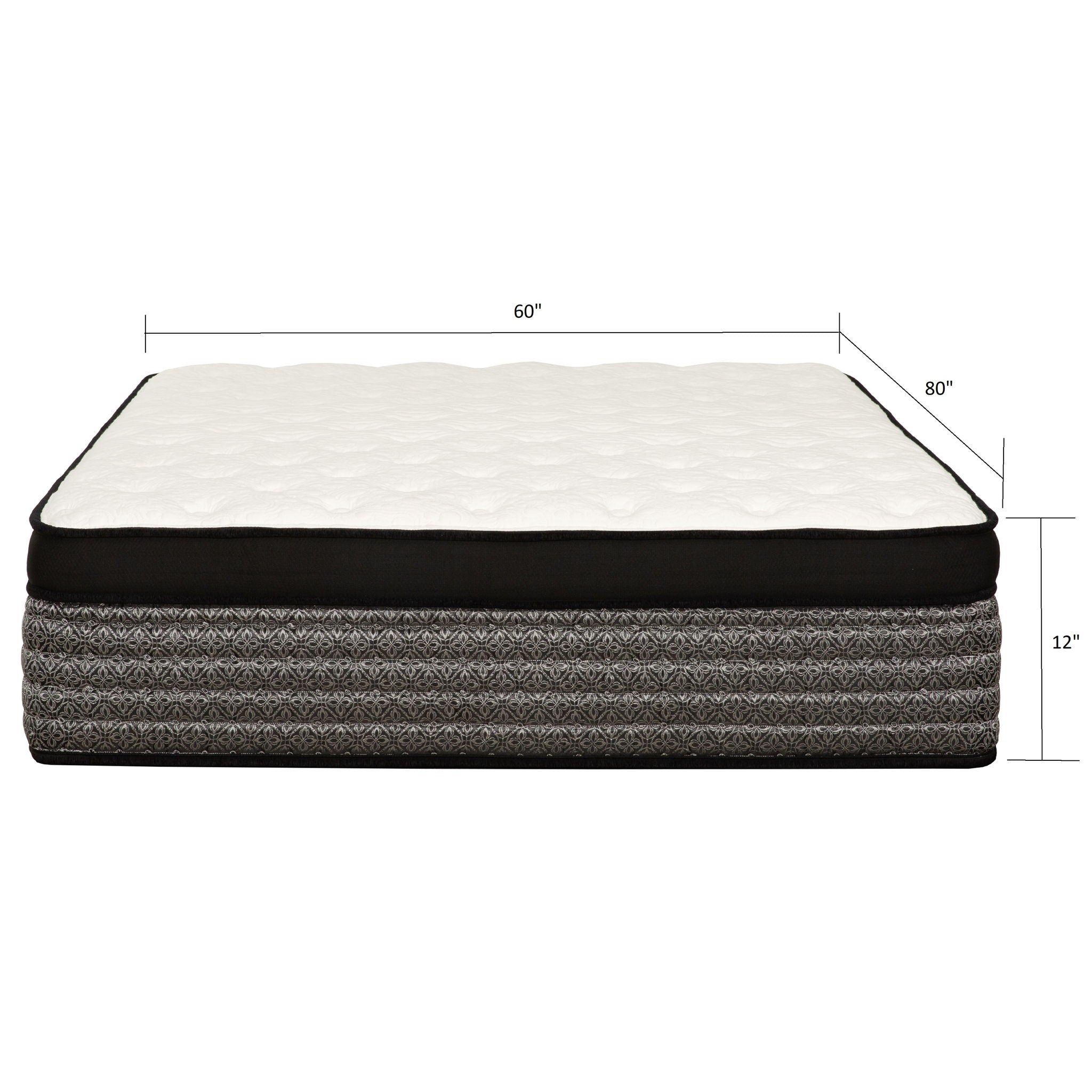 12" Premium Hybrid Mattress In A Box Soft Gel Memory Foam Top With Cooling Technology - Gray / White - Queen