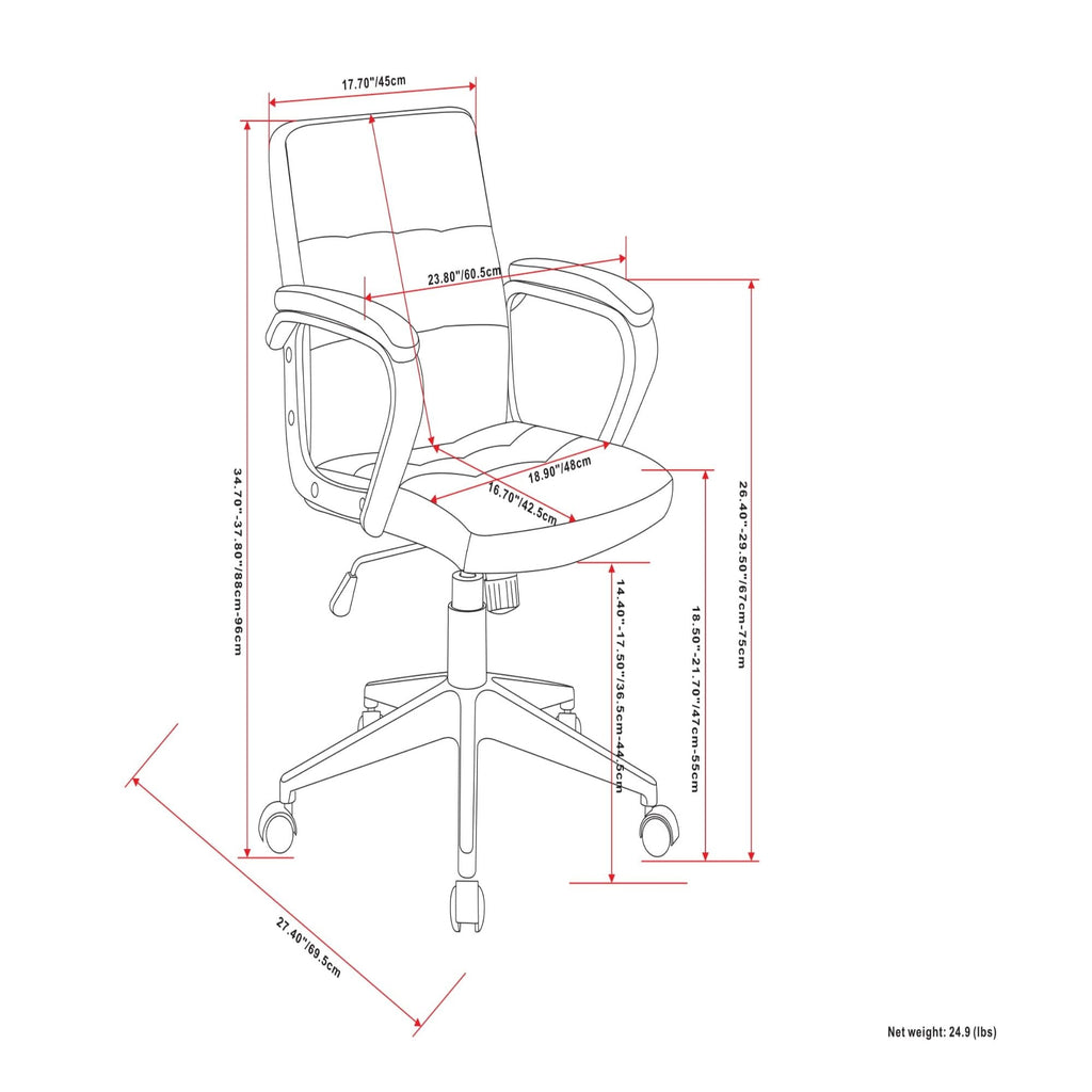 Brewer - Swivel Office Chair - Distressed Blue