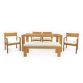 Outdoor Dining Set Rectangular Table With Umbrella Hole