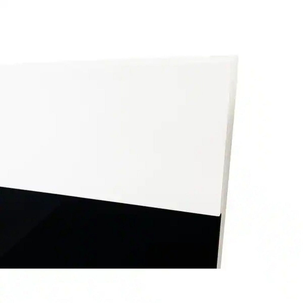 2 Drawer Nightstand, Bedside Table - White / Black