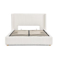 Functional Vertical Striped Bed With Gas Lift Storage