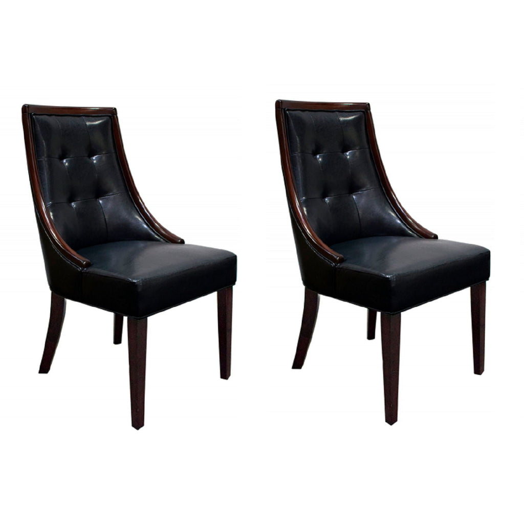 Clair - Tufted Dining Room Side Chair (Set of 2) - Dark Coffee / Black
