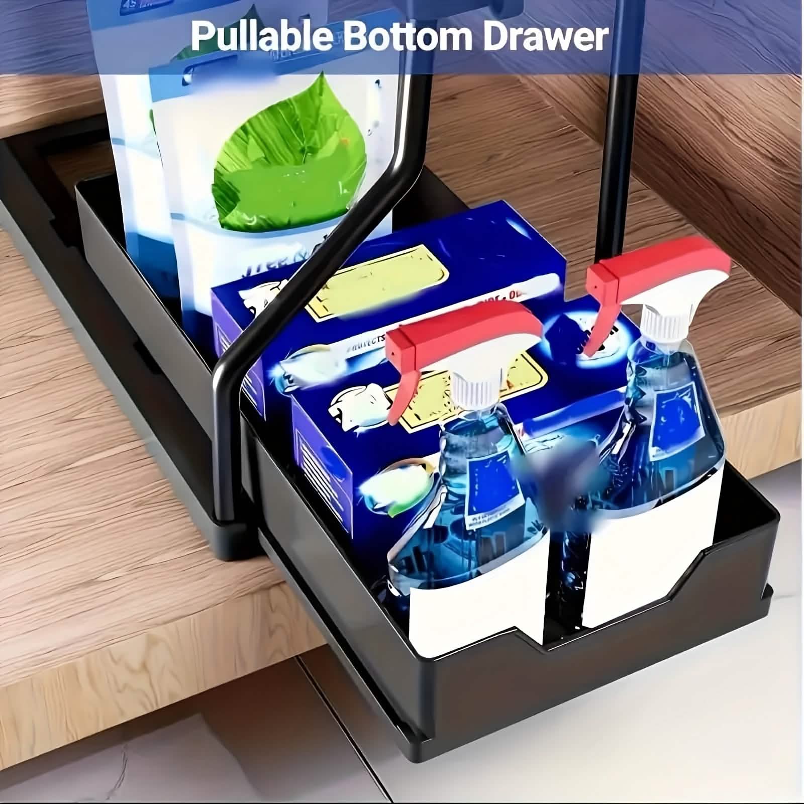 2-Piece Under Sink Organizer with Sliding Shelves – Multi-Purpose Storage Rack
