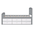 Platform Storage Bed Solid Wood Bed With 6 Drawers