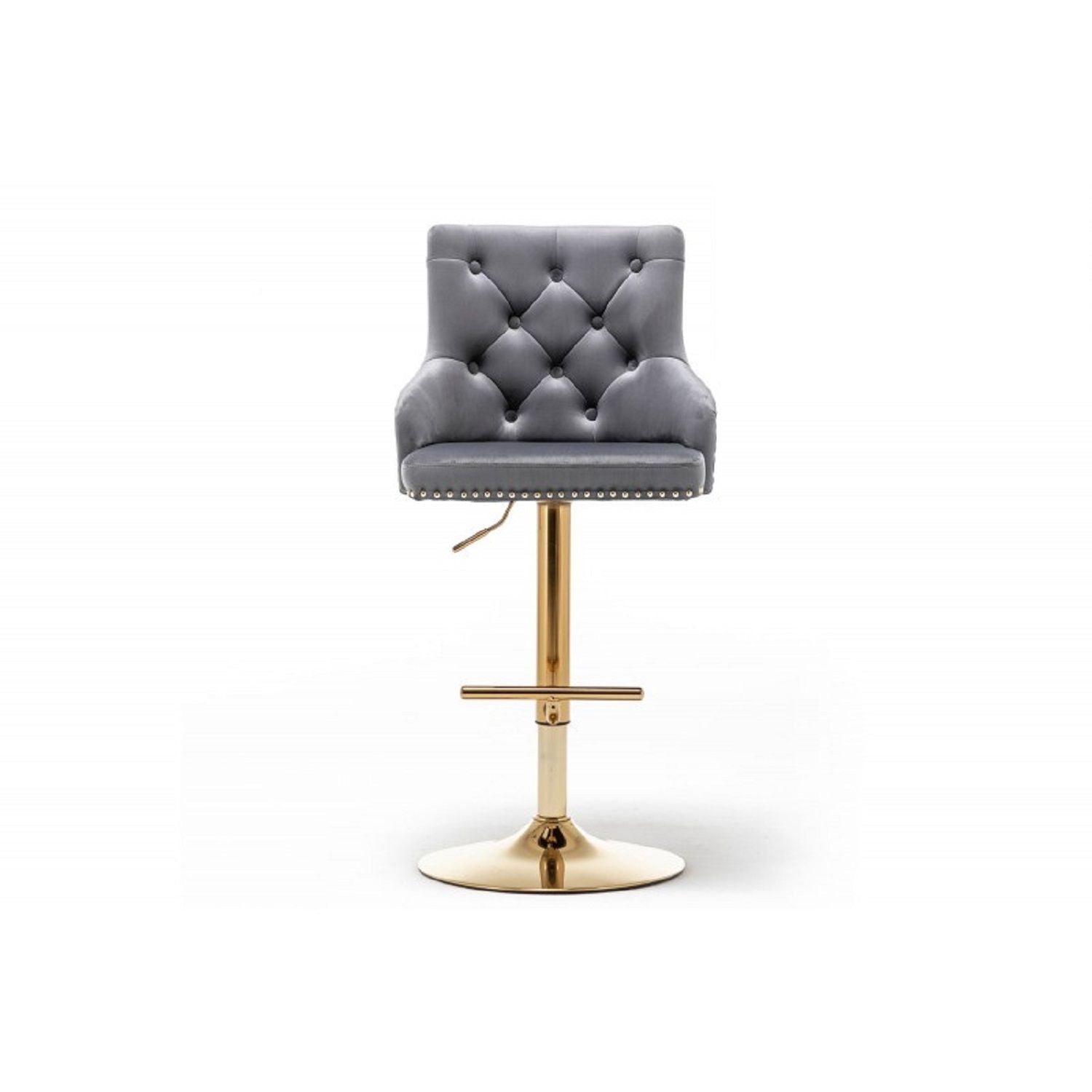 Adjustable Swivel Bar Stool With Nailhead Trim (Set of 2)