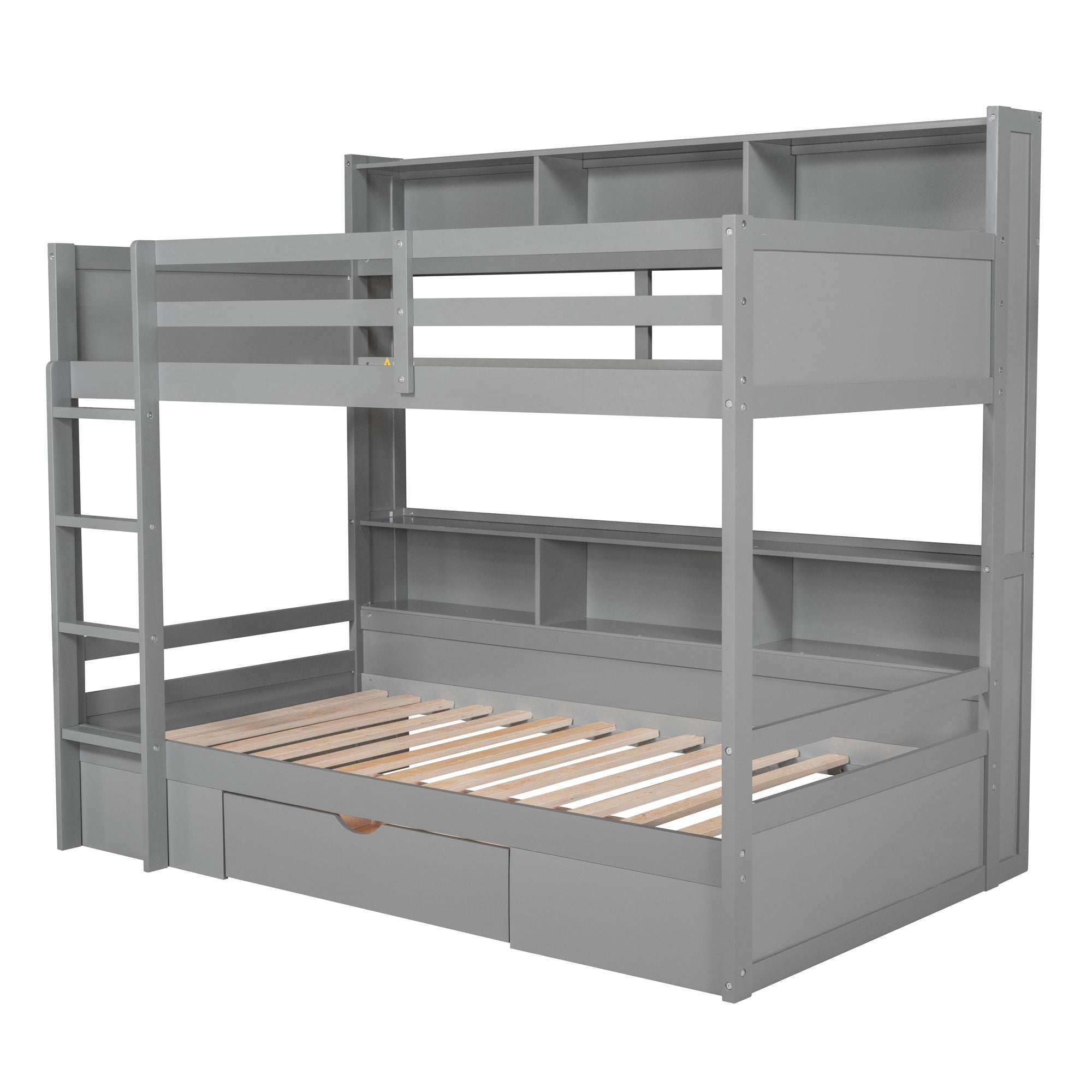 Carolee - Twin Size Bunk Bed With Built-In Shelves