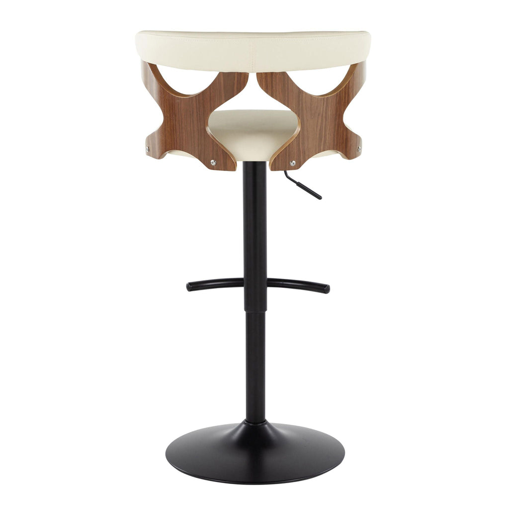 Gardenia - Contemporary Adjustable Barstool, Swivel With Rounded T Footrest (Set of 2)