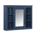 Wall Mounted Medicine Cabinet With Mirror, Storage Cabinet Featuring 6 Open Shelves And Adjustable Interior