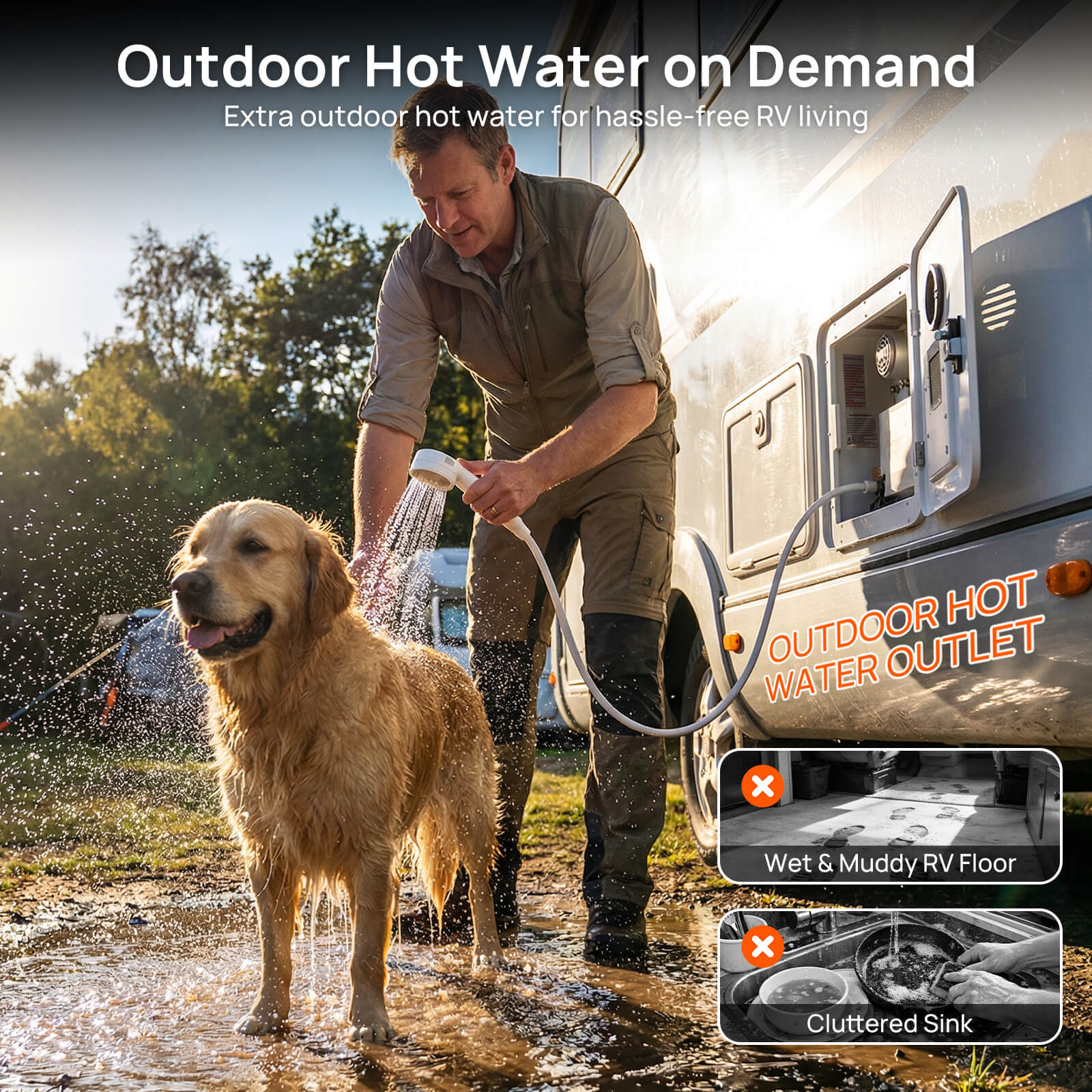 Rotorua 65K BTU RV Tankless Propane Water Heater, Unit Only