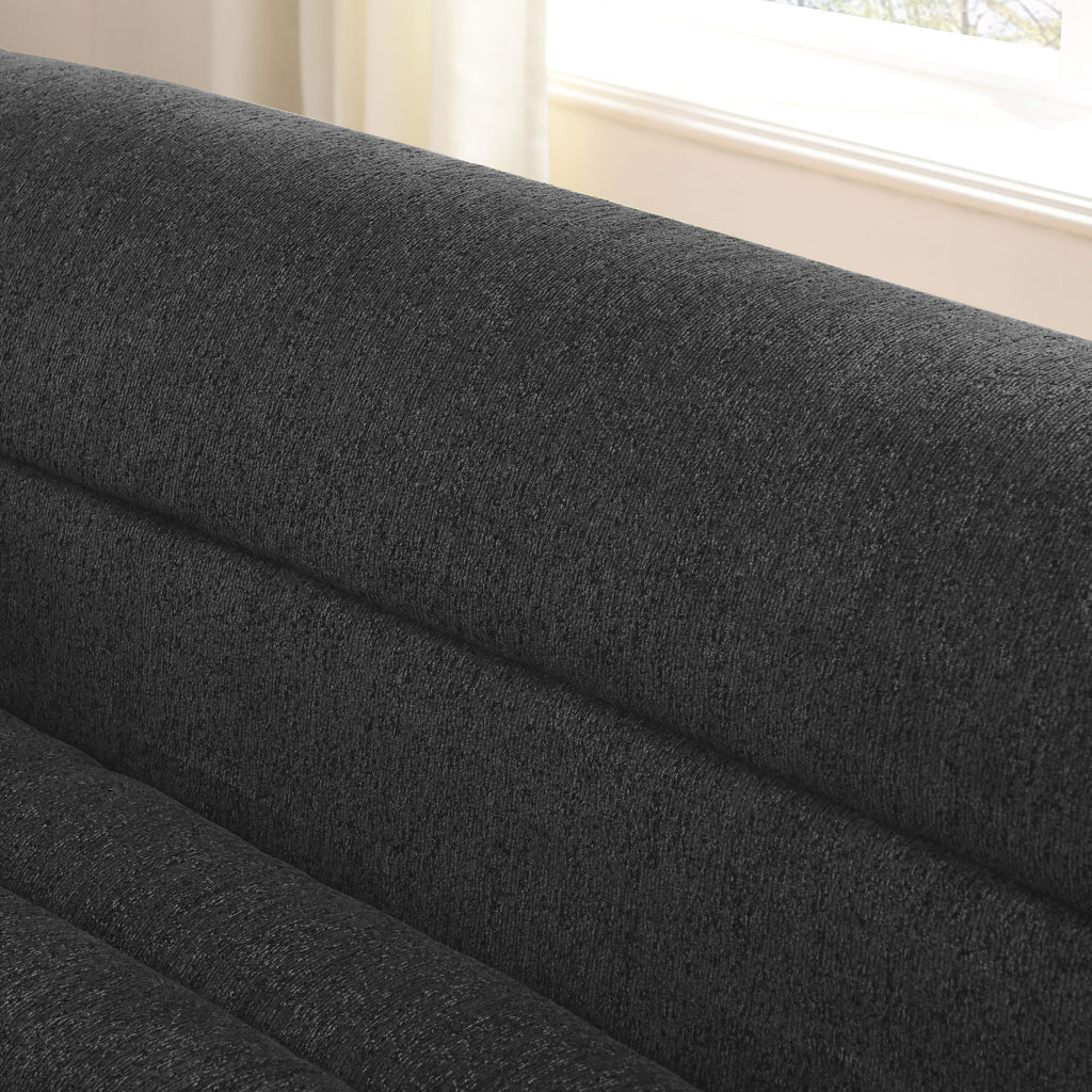 Upholstered L-Shaped Modular Sectional Sofa With Chaise, Wave-Shaped Armrest