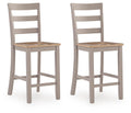 Harperfeld - Barstool (Set of 2) - Natural / Gray