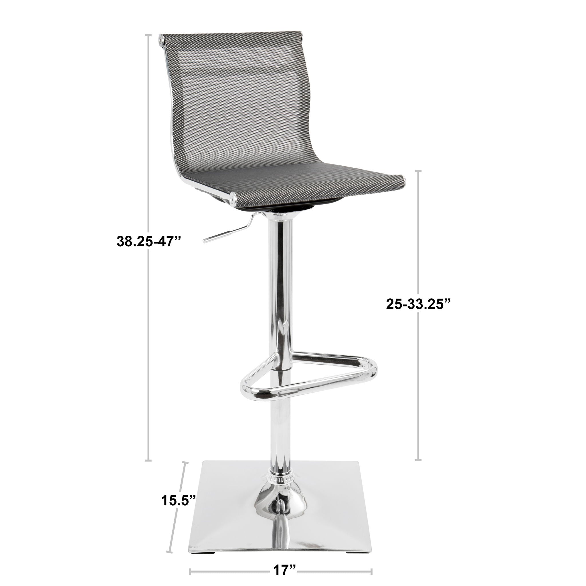 Mirage - Contemporary Adjustable Barstool With Swivel