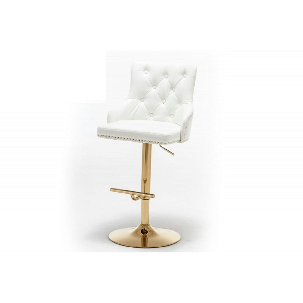Adjustable Swivel Bar Stool With Nailhead Trim (Set of 2)
