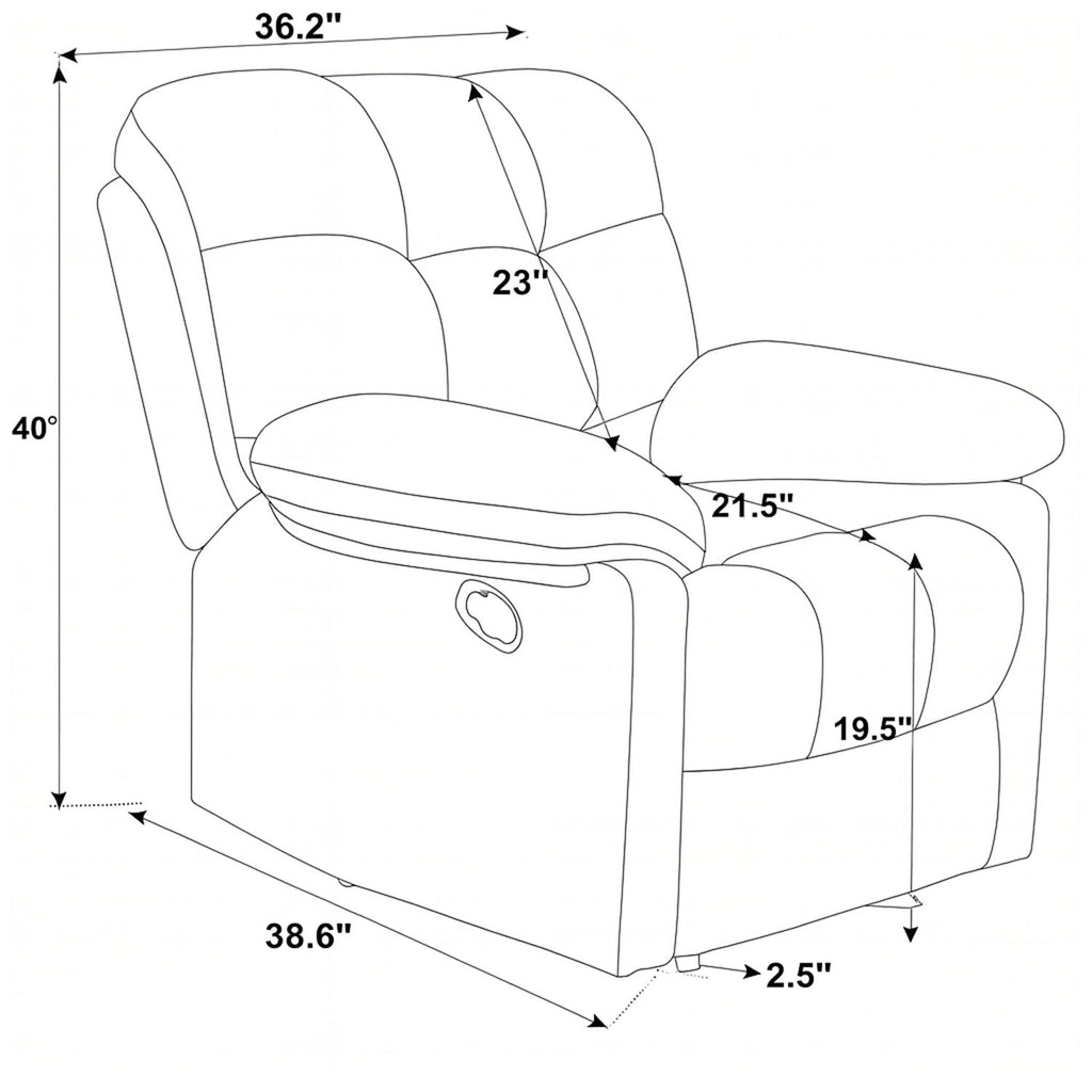 Devonaire - Manual Recliner With Padded Arms - Dark Brown