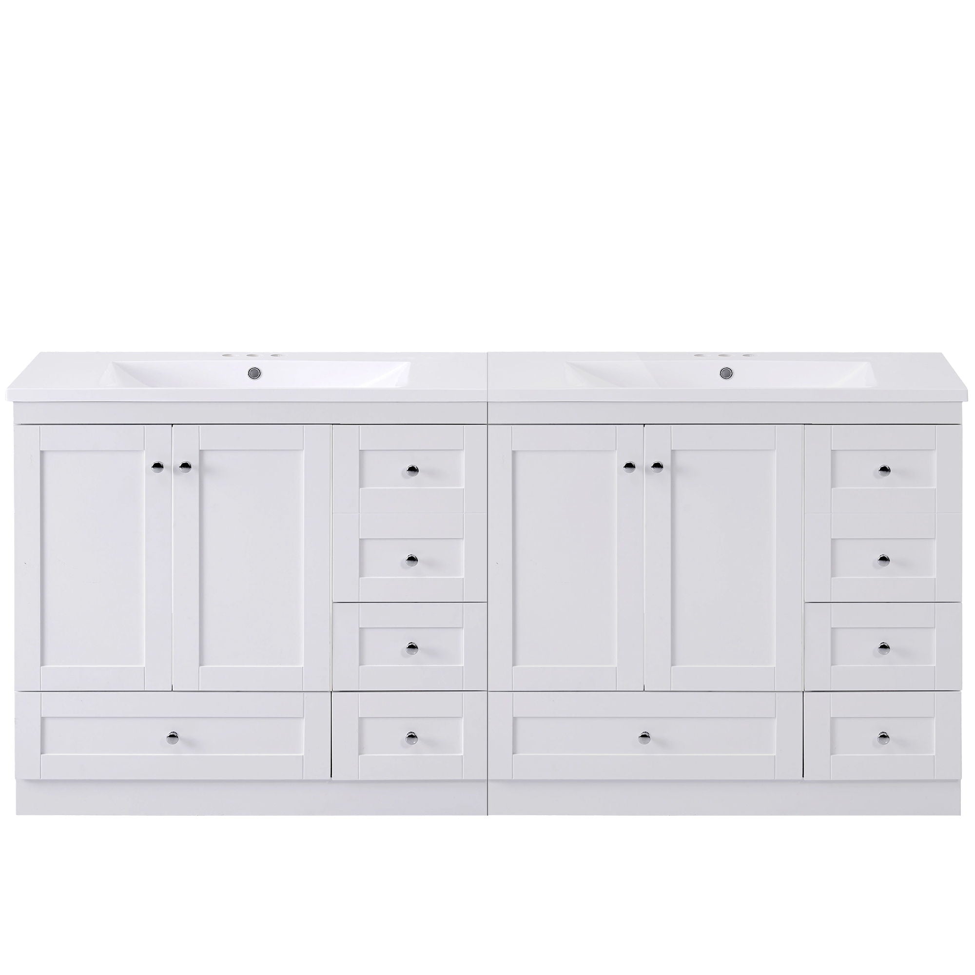 Shaker Free Standing Bathroom Vanity Cabinet & Sink, Soft Close Drawers, Soft Close Doors