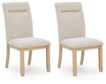 Lasinger - Dining Upholstered Side Chair (Set of 2) - Light Brown