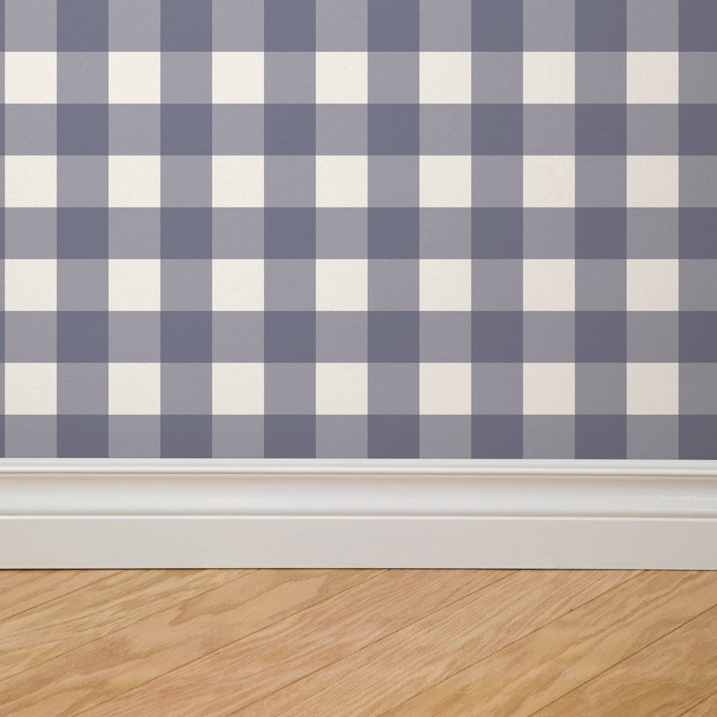 Simply Gingham Small (Navy) Wallpaper