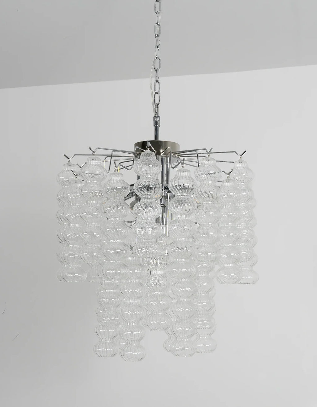 Beaded Vertical Textured Glass Chandelier
