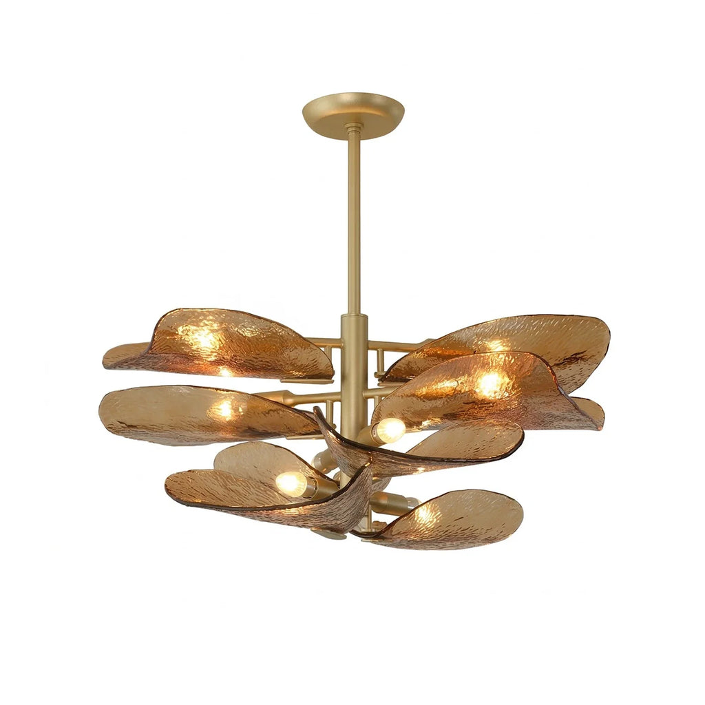 Cloud-Shaped Layered Amber Chandelier