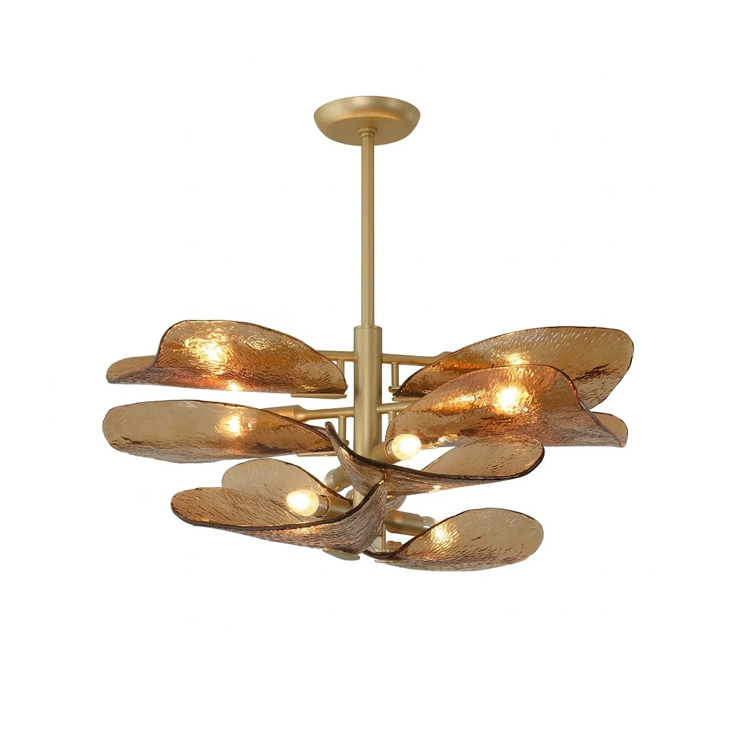 Cloud-Shaped Layered Amber Chandelier