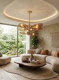 Cloud-Shaped Layered Amber Chandelier