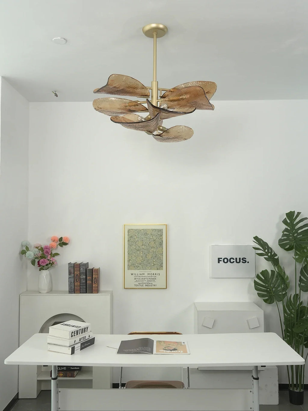 Cloud-Shaped Layered Amber Chandelier