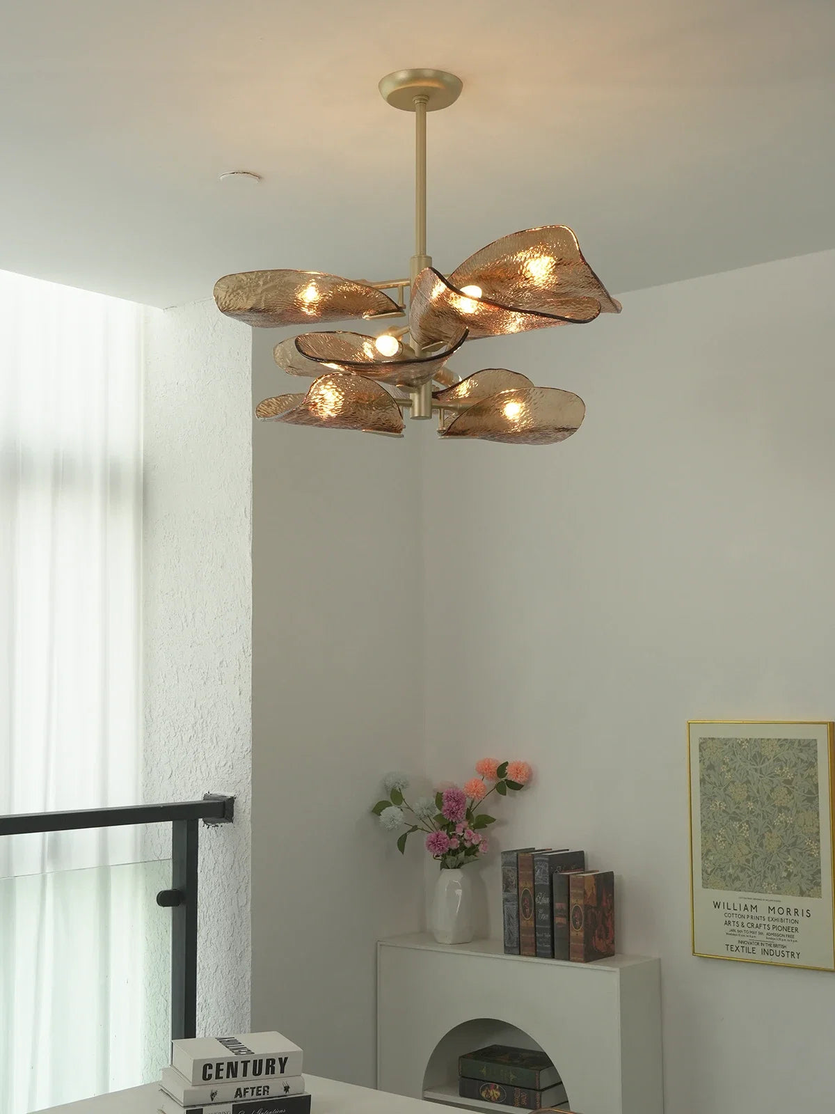Cloud-Shaped Layered Amber Chandelier