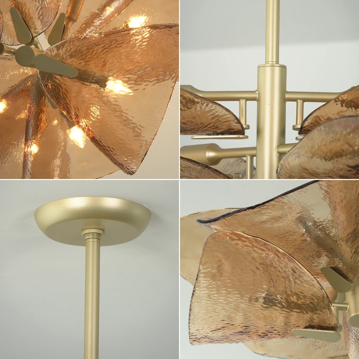 Cloud-Shaped Layered Amber Chandelier