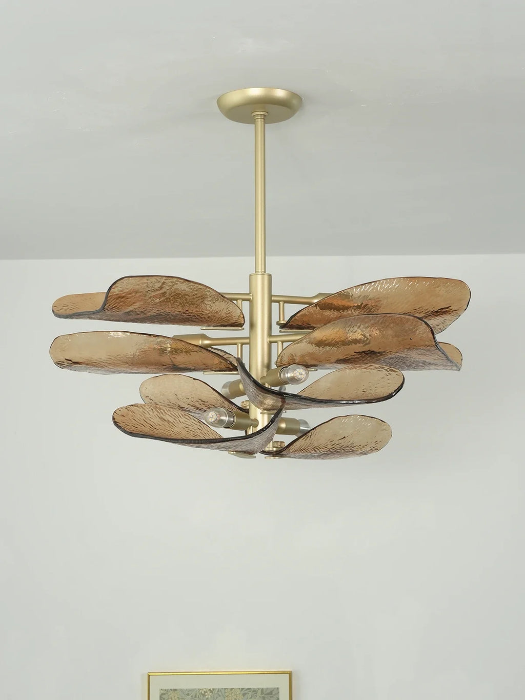 Cloud-Shaped Layered Amber Chandelier