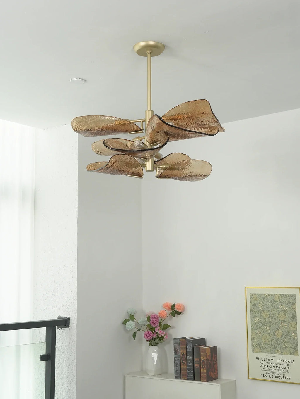 Cloud-Shaped Layered Amber Chandelier