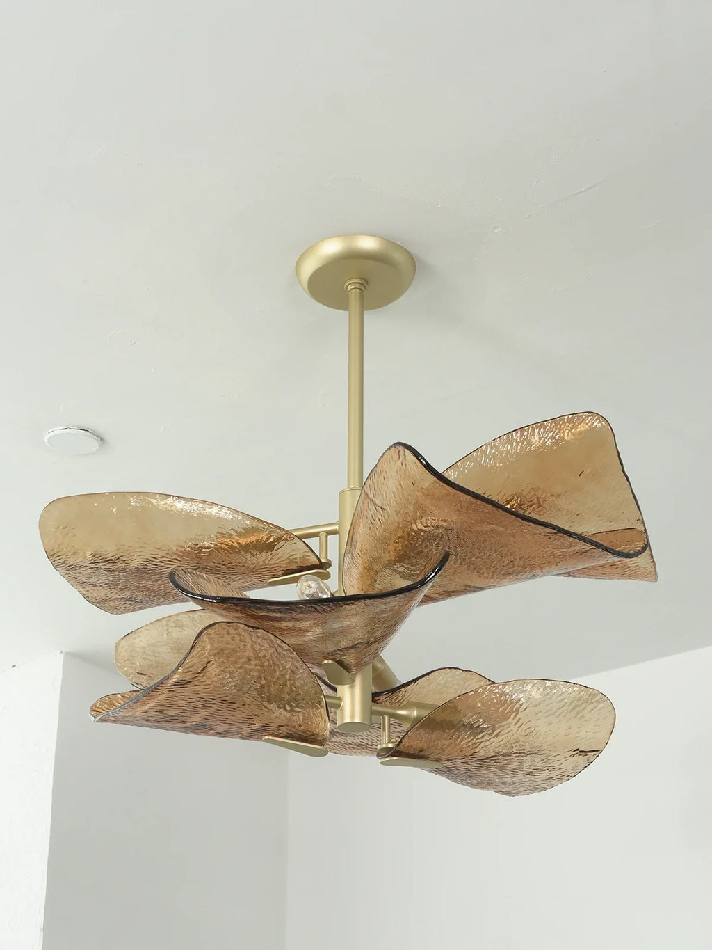 Cloud-Shaped Layered Amber Chandelier