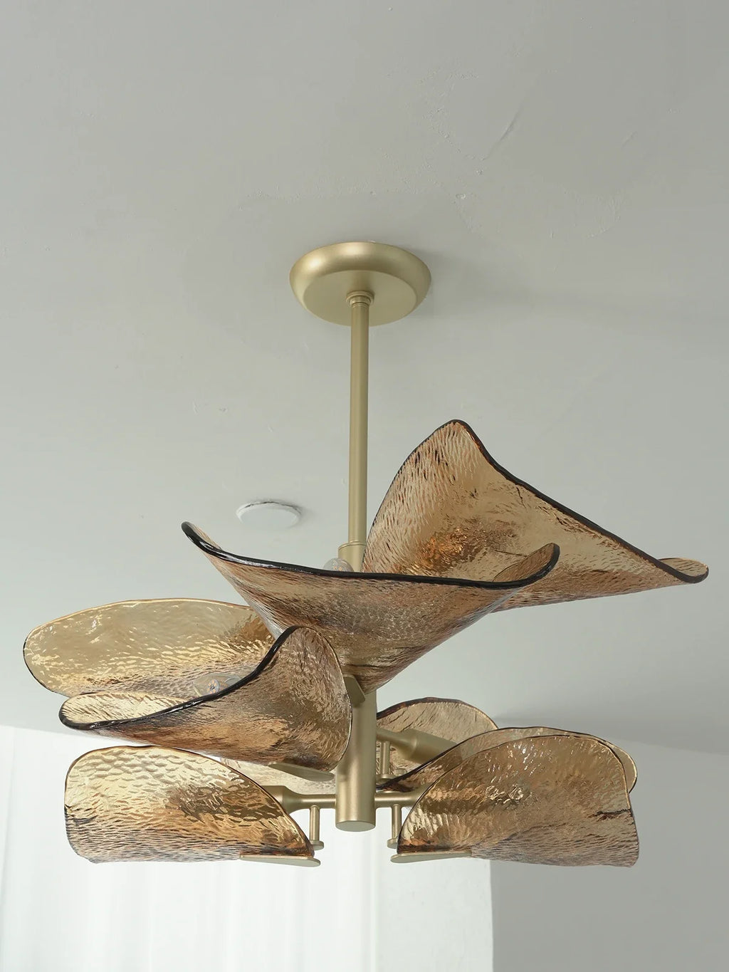 Cloud-Shaped Layered Amber Chandelier