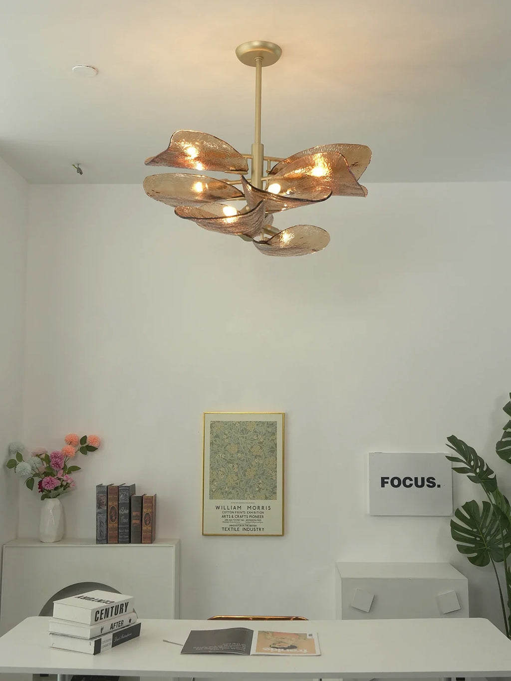 Cloud-Shaped Layered Amber Chandelier