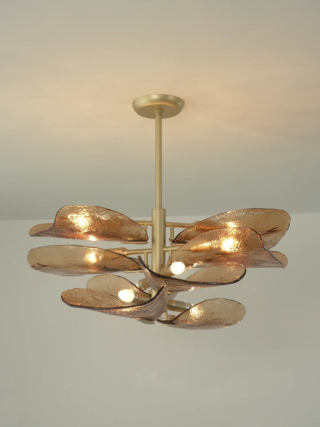 Cloud-Shaped Layered Amber Chandelier