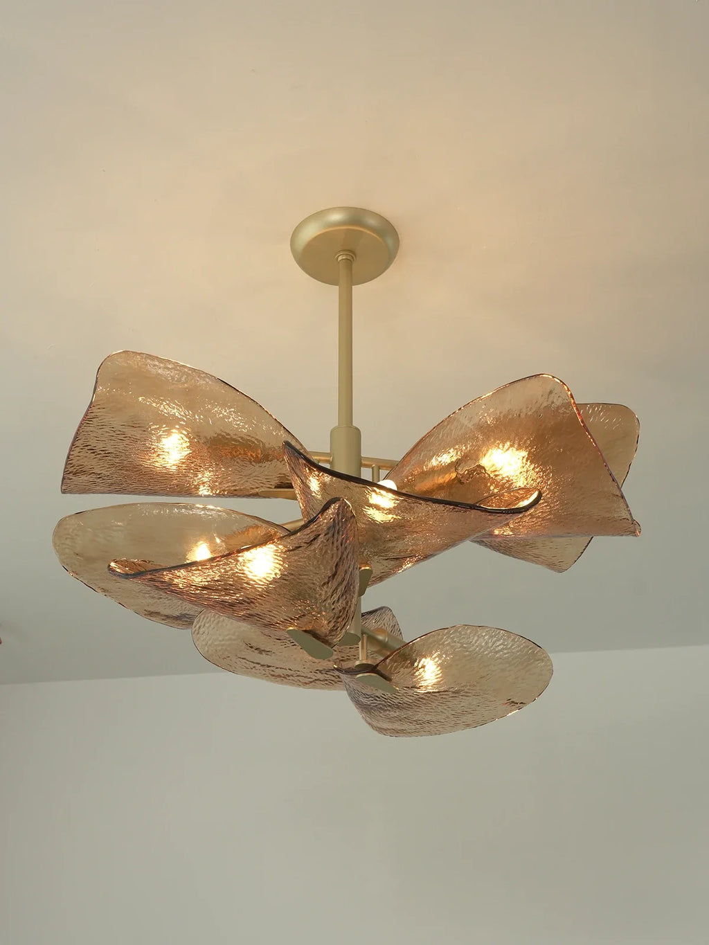 Cloud-Shaped Layered Amber Chandelier