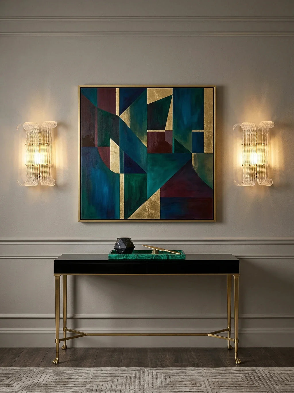 Curved Ribbed Glass Texture Wall Lamp