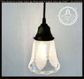 Frosted Leaf Embossed Clear Pendant Light