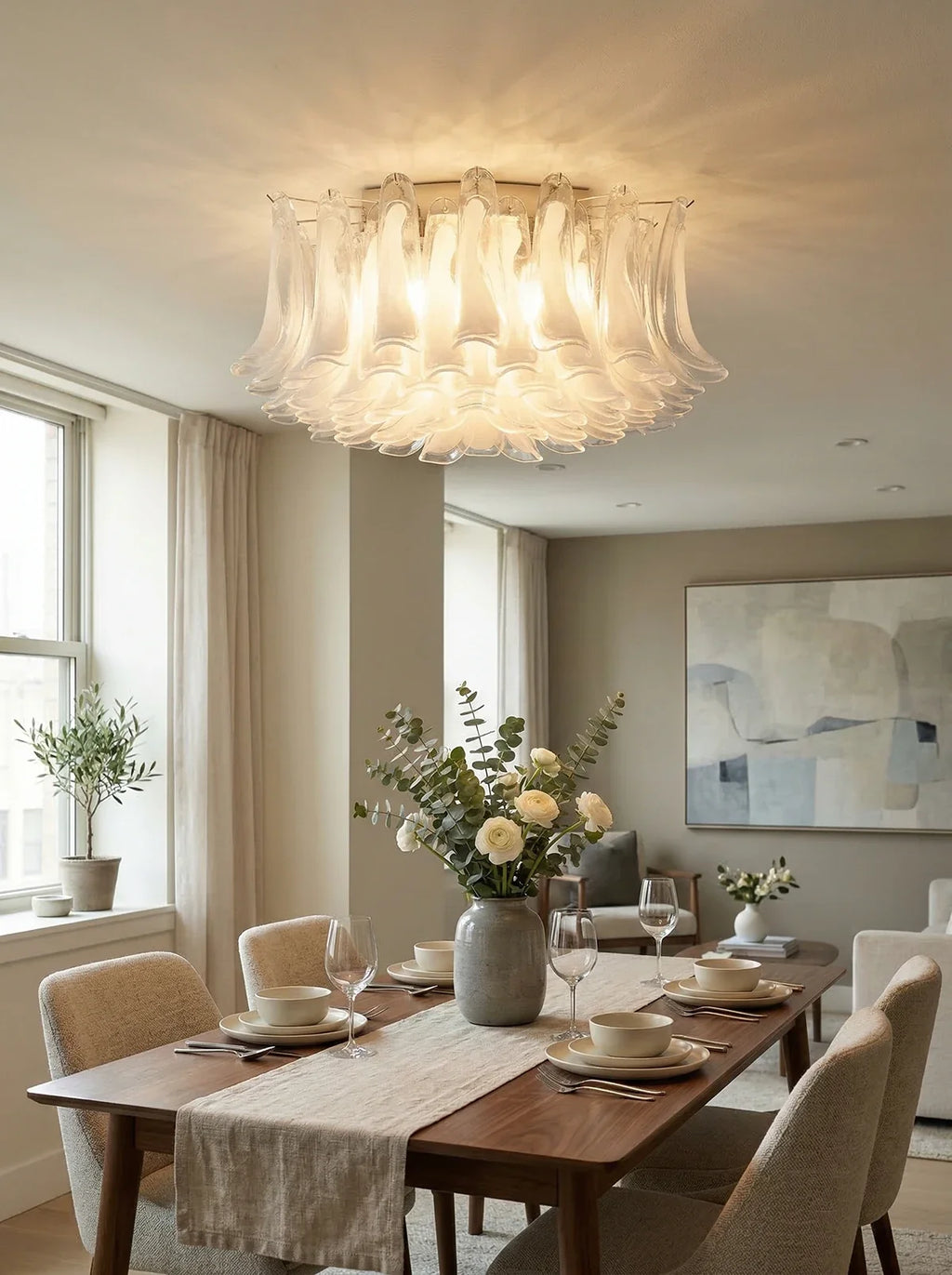 Murano Style Glass Petal Ceiling Light