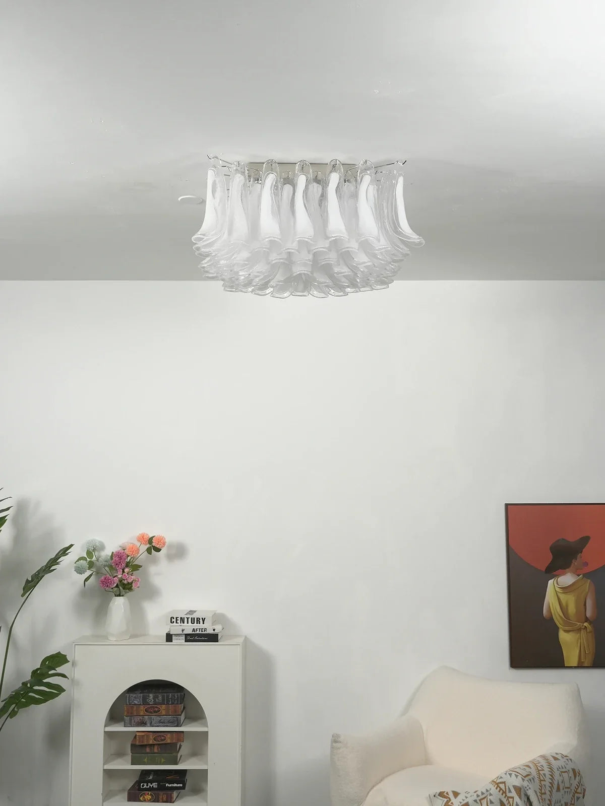 Murano Style Glass Petal Ceiling Light