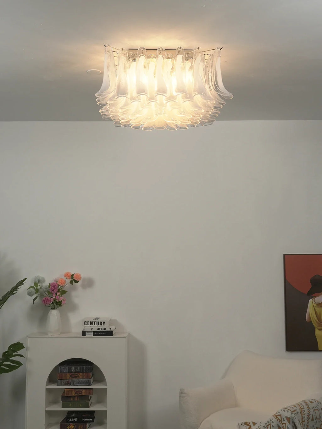 Murano Style Glass Petal Ceiling Light