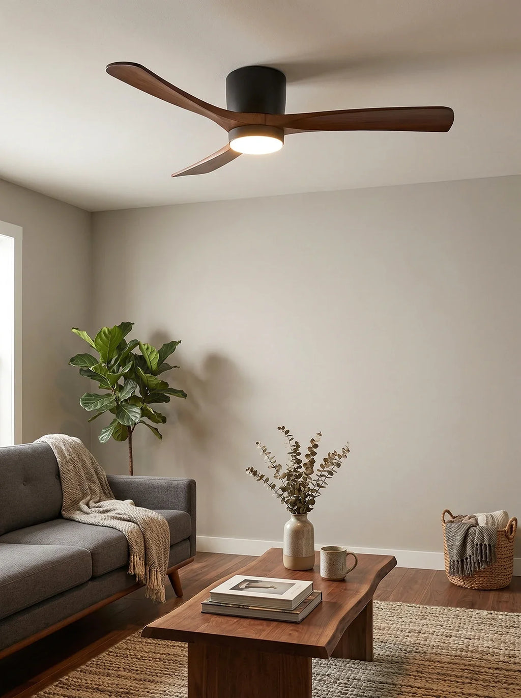 Nordic Propeller Wooden Ceiling Fan Light