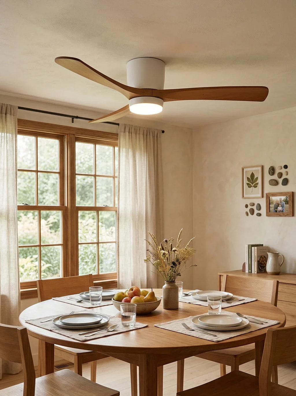Nordic Propeller Wooden Ceiling Fan Light