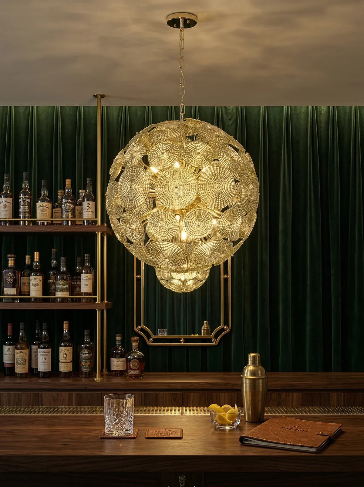 Sputnik Sphere Glass Disc Chandelier