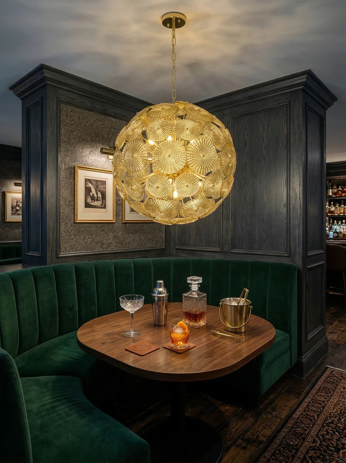 Sputnik Sphere Glass Disc Chandelier