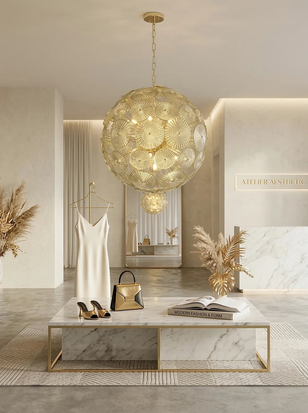 Sputnik Sphere Glass Disc Chandelier