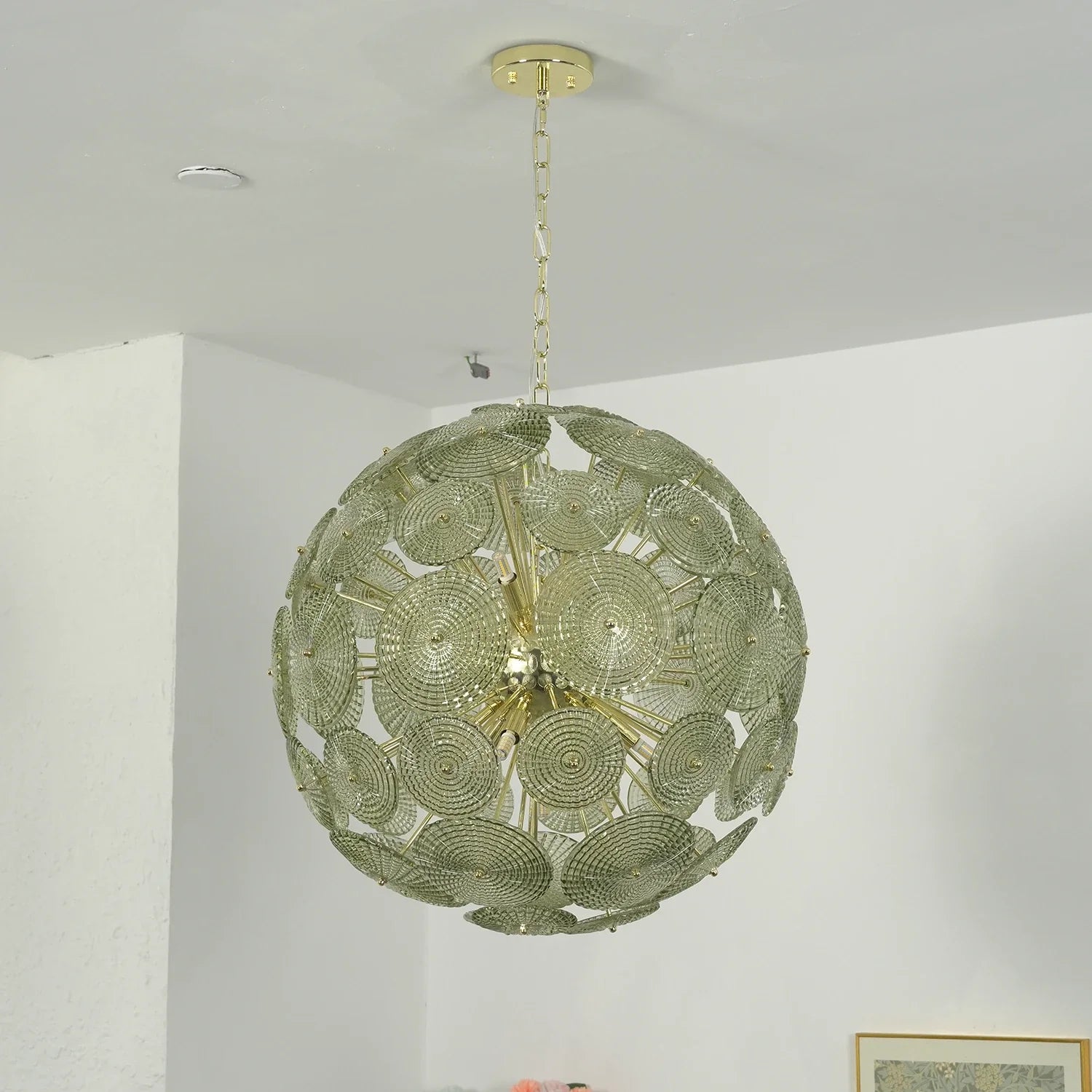 Sputnik Sphere Glass Disc Chandelier